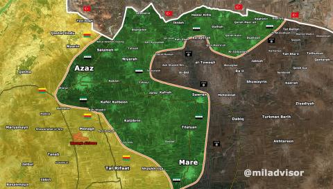 Bản đồ giao tranh giữa phe quân đội Syria và lực lượng khủng bố IS ngày 8/6.
