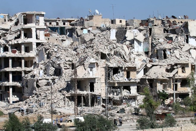 Cảnh đổ nát tại Aleppo (Nguồn: AFP)