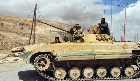 Quân đội Syria bày tỏ niềm vui chiến thắng. Ảnh: Almasdar News