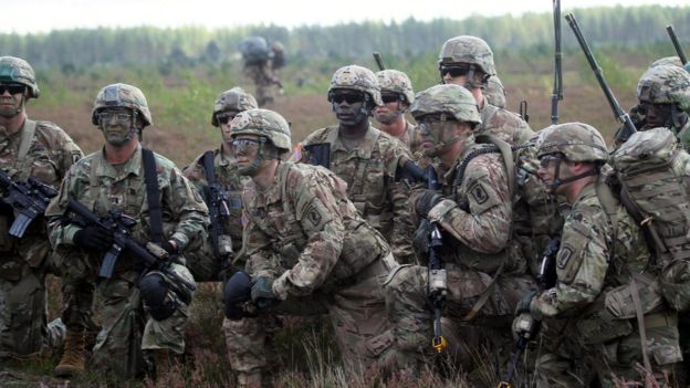 Quân đội Mỹ tại Latvia. Nga khó chịu với việc NATO mở rộng  - Ảnh: EPA