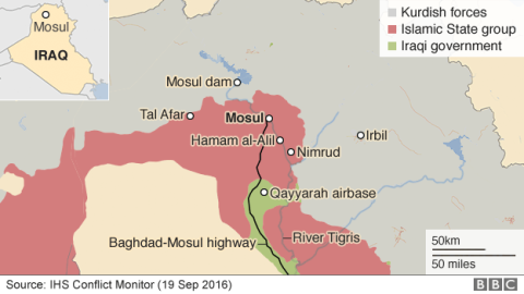 Thành phố của mỏ dầu Iraq - Mosul. Ảnh: BBC