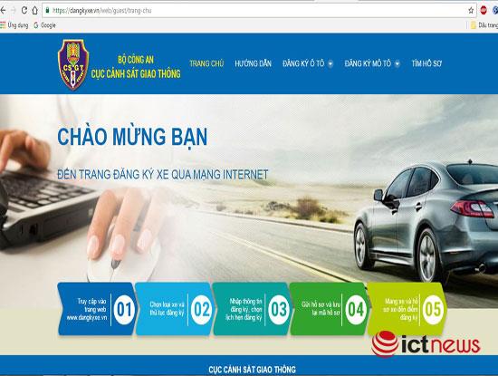 Thí điểm đăng ký xe ô tô qua mạng Internet tại Hà Nội, TP.HCM